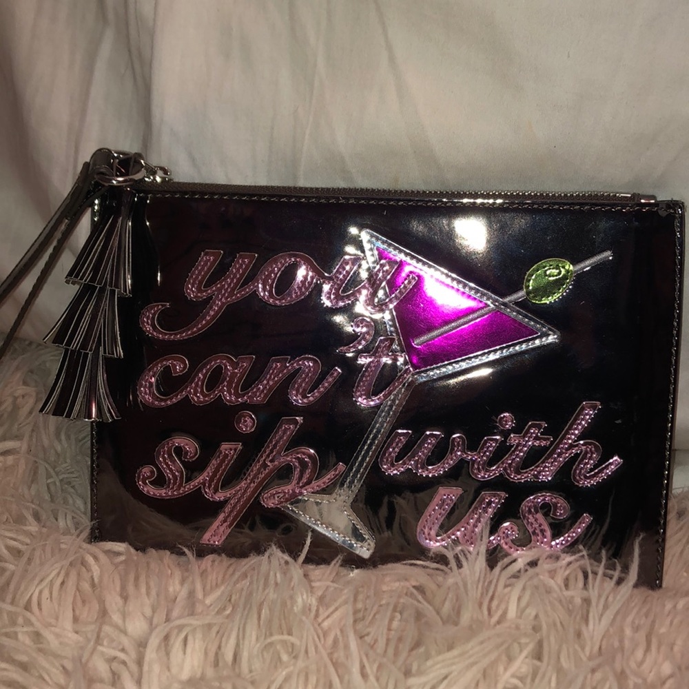 Metallic Wristlet Clutch Night Out Martini